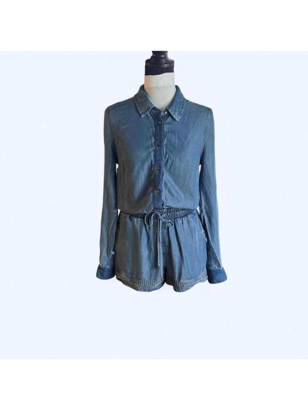 Splendid blue denim romper size XS